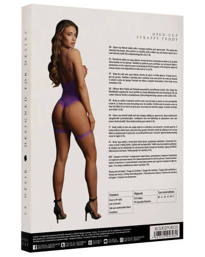 Body ouvert et jarretières Salsa - Violet 