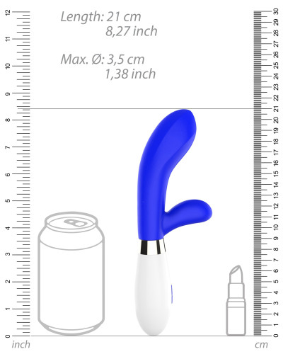 Vibro Rabbit Achilles 20cm Bleu 