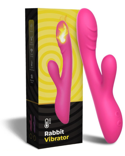 Vibro Rabbit chauffant Spark 22cm Rose 