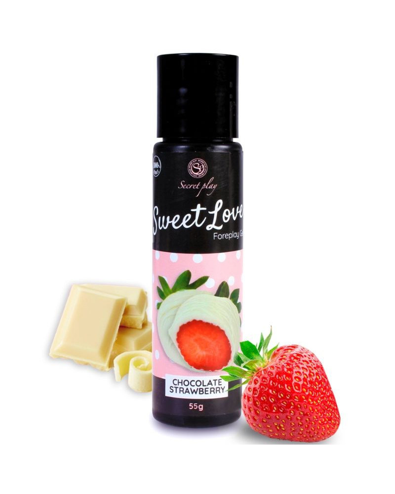 Lubrifiant comestible Sweet Love Fraise-Chocolat blanc 60ml 