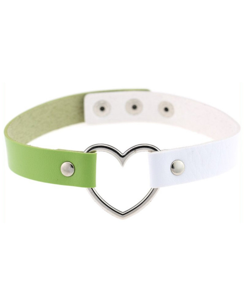 Ras de cou Heart Duo Blanc-Vert 
