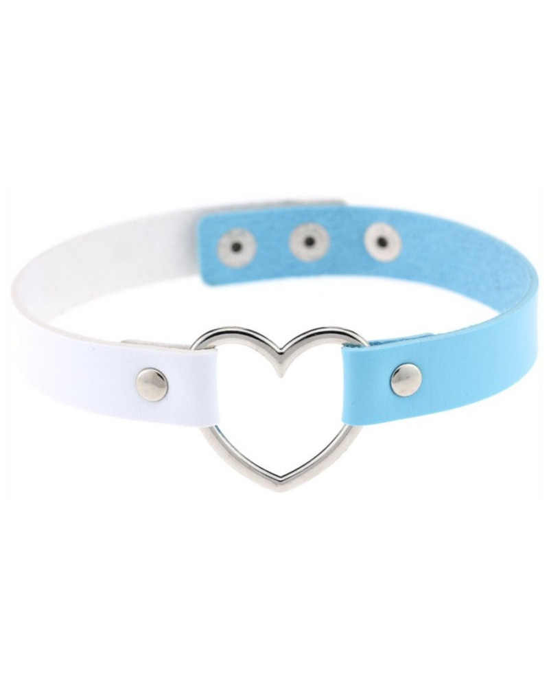 Ras de cou Heart Duo Blanc-Bleu 