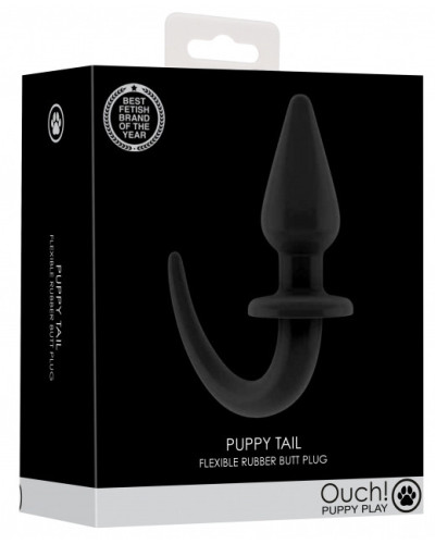 Plug Queue de chien Puppy Plug 9 x 4cm Noir 