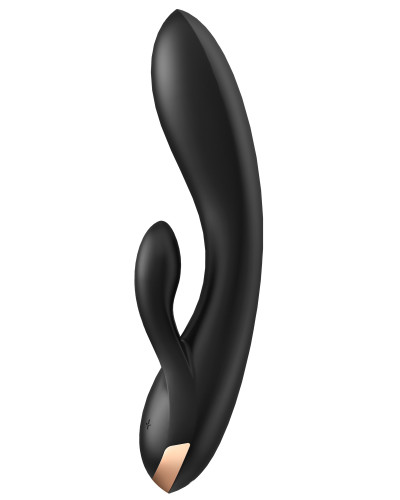 Vibro Rabbit connecté Double Flex Satisfyer 20cm Noir 
