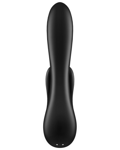 Vibro Rabbit connecté Double Flex Satisfyer 20cm Noir 