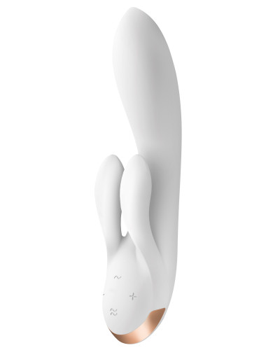 Vibro Rabbit connecté Double Flex Satisfyer 20cm Blanc 