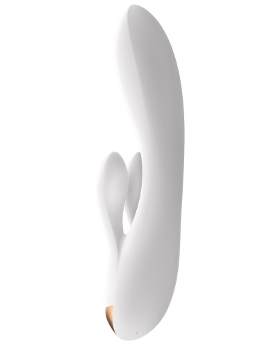 Vibro Rabbit connecté Double Flex Satisfyer 20cm Blanc 