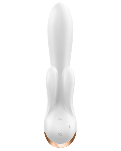 Vibro Rabbit connecté Double Flex Satisfyer 20cm Blanc 