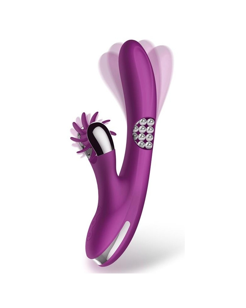 Vibro Rabbit Rotating Double 10 x 3.5cm Violet 