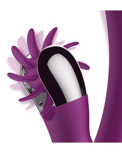 Vibro Rabbit Rotating Double 10 x 3.5cm Violet 