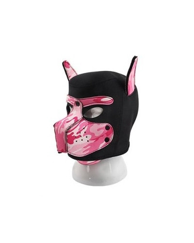 Masque Puppy Néoprène Dog On Noir-Camouflage Rose 