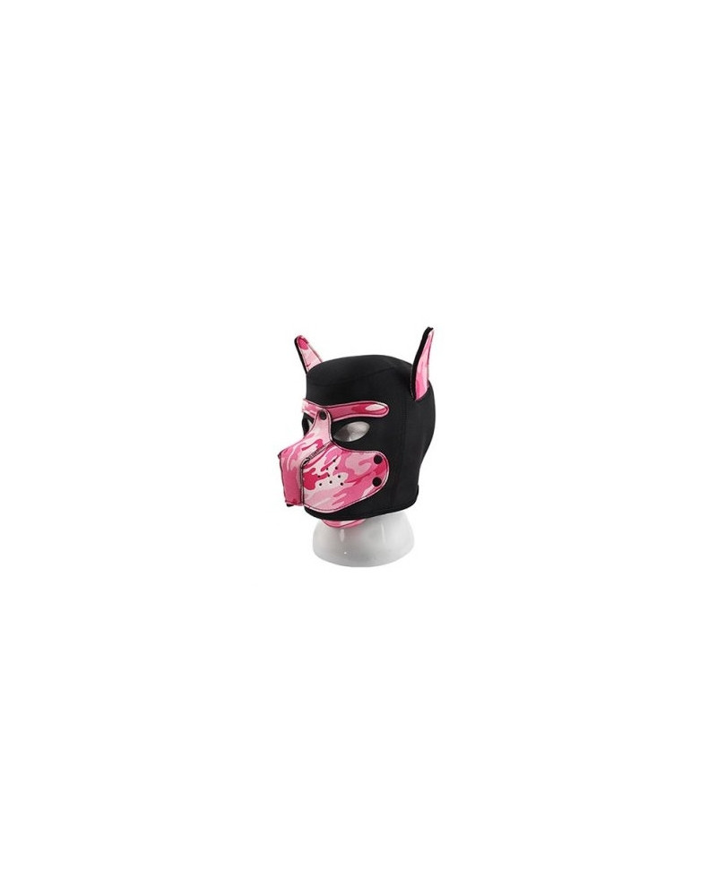 Masque Puppy Néoprène Dog On Noir-Camouflage Rose 