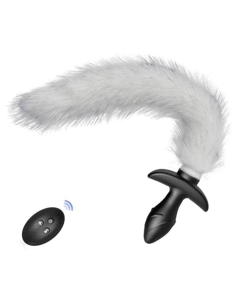 Plug vibrant avec Queue blanche Tail Curve 9 x 3.7cm | Queue 30cm 