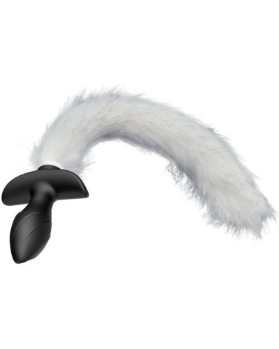 Plug vibrant avec Queue blanche Tail Curve 9 x 3.7cm | Queue 30cm 