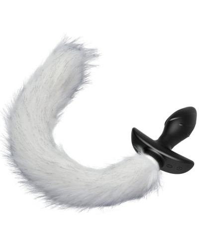 Plug vibrant avec Queue blanche Tail Curve 9 x 3.7cm | Queue 30cm 