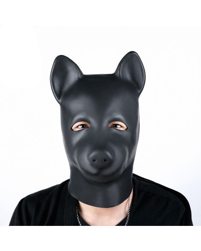 Cagoule en latex Sweety Bear Noire 