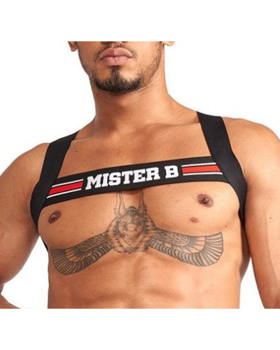 Harnais élastique X-Back Noir-Rouge 