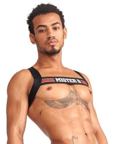 Harnais élastique X-Back Noir-Rouge 