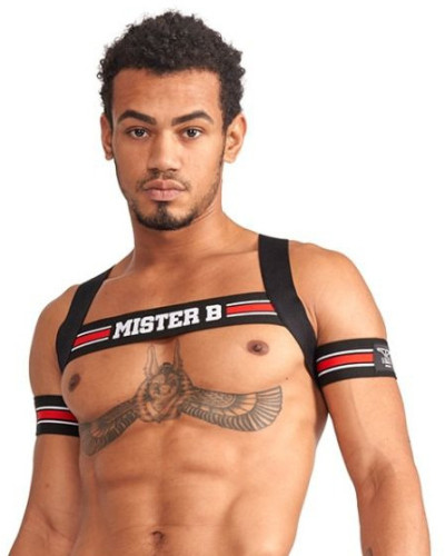 Harnais élastique X-Back Noir-Rouge 