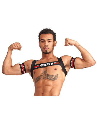 Harnais élastique X-Back Noir-Rouge 