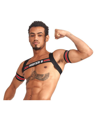 Harnais élastique X-Back Noir-Rouge 