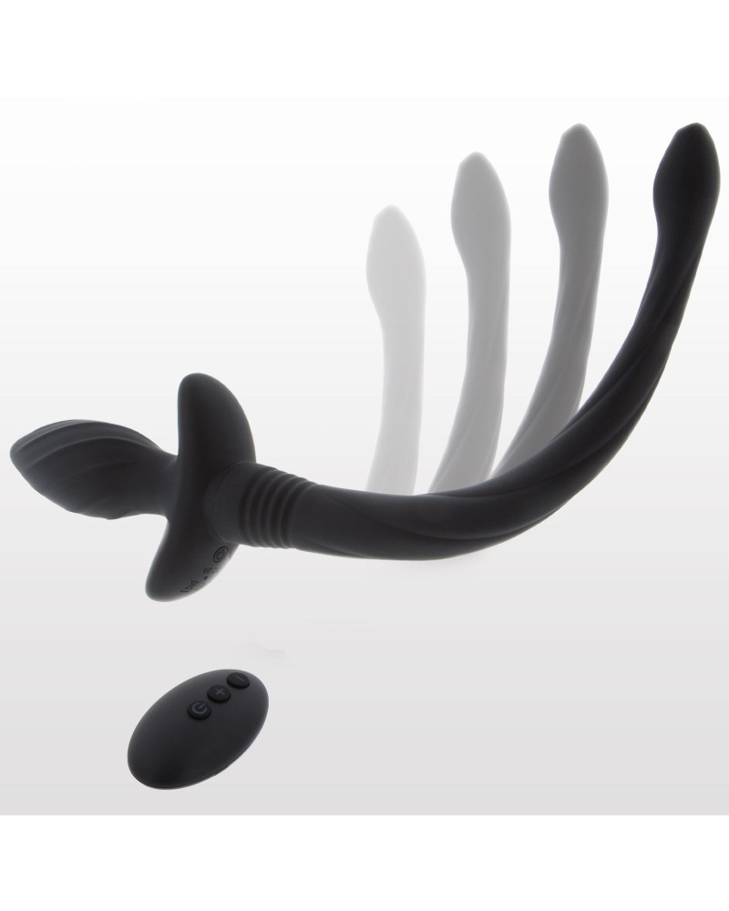 Plug Vibrant Queue de Chien Wiggle Tail 9 x 4cm Noir 