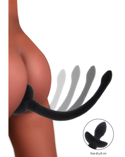 Plug Vibrant Queue de Chien Wiggle Tail 9 x 4cm Noir 