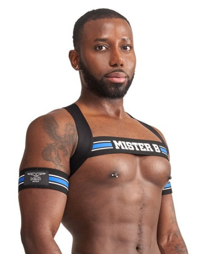 Harnais élastique X-Back Noir-Bleu 