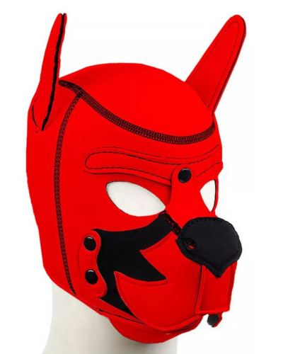Cagoule Puppy Fox Néoprène Rouge-Noir 