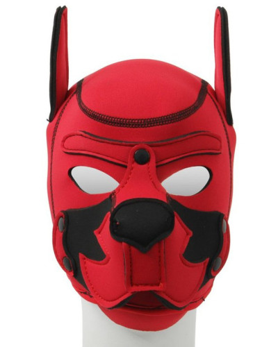 Cagoule Puppy Fox Néoprène Rouge-Noir 