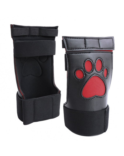 Gants Puppy Dog Paw Noir-Rouge 