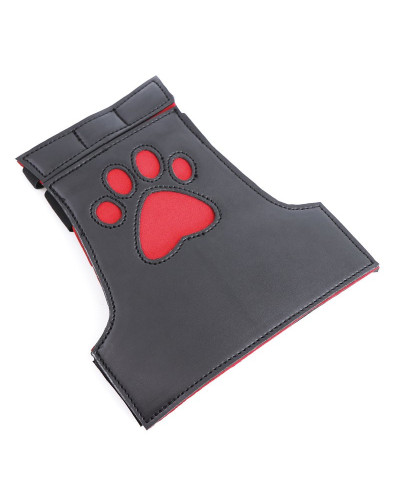 Gants Puppy Dog Paw Noir-Rouge 