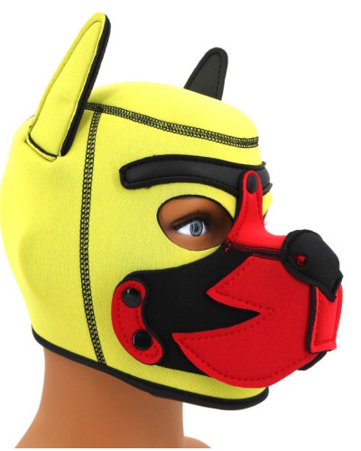 Cagoule Puppy Fox Néoprène Jaune-Rouge 