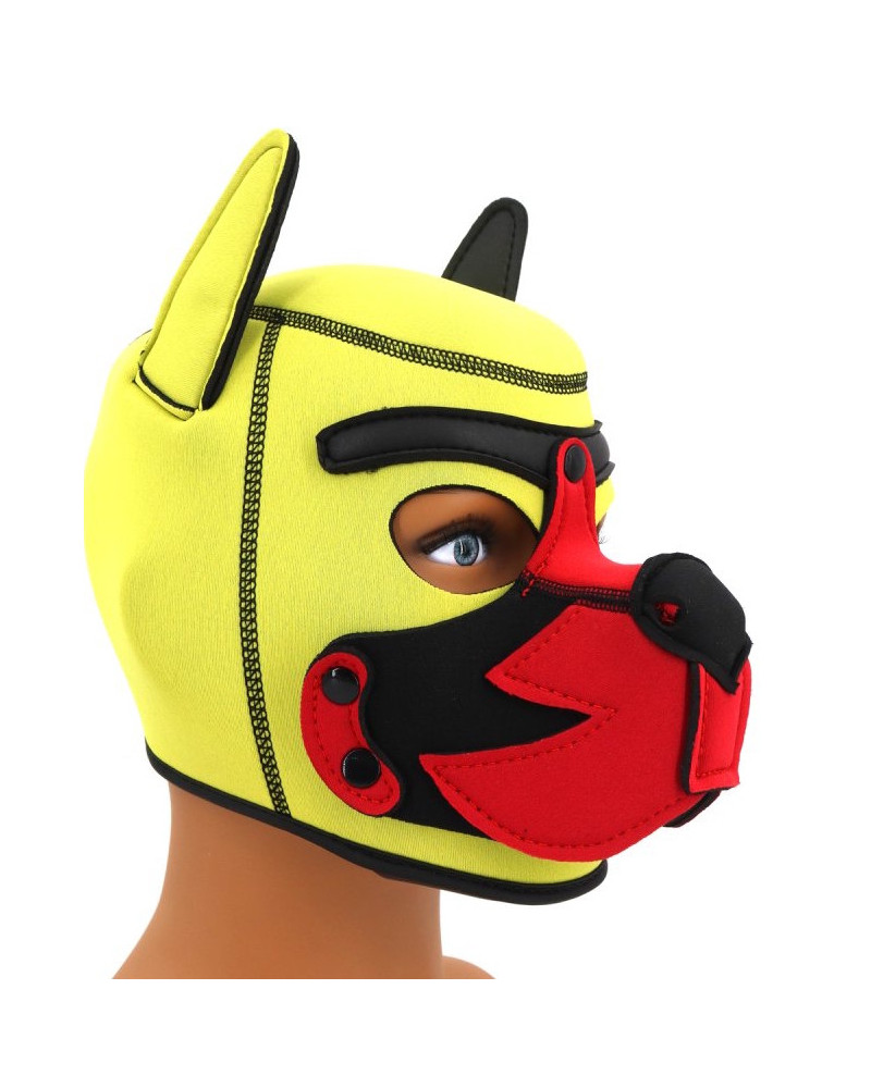 Cagoule Puppy Fox Néoprène Jaune-Rouge 