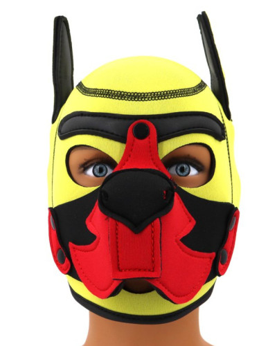 Cagoule Puppy Fox Néoprène Jaune-Rouge 