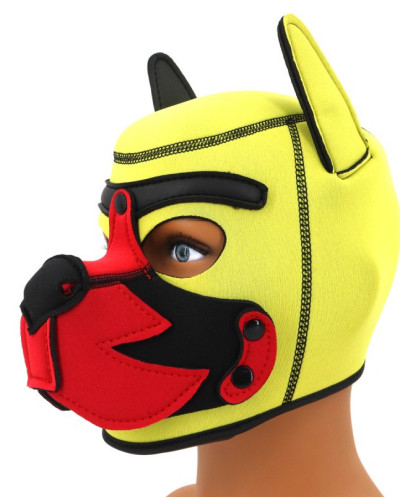 Cagoule Puppy Fox Néoprène Jaune-Rouge 