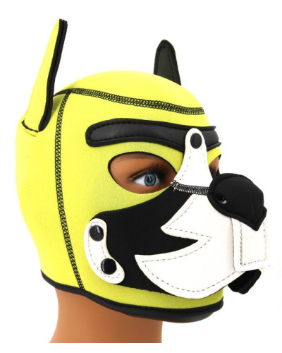 Cagoule Puppy Fox Néoprène Jaune-Blanc 