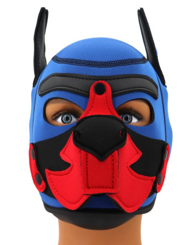 Cagoule Puppy Fox Néoprène Bleu-Rouge 