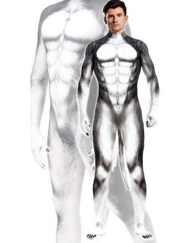 Combinaison Cosplay Chien Husky Gris  Couleur principale:Gris