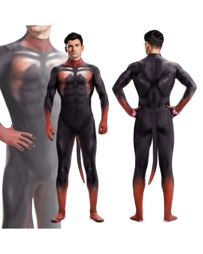 Combinaison Cosplay Doberman Noire et Feu  Couleur principale:Noir