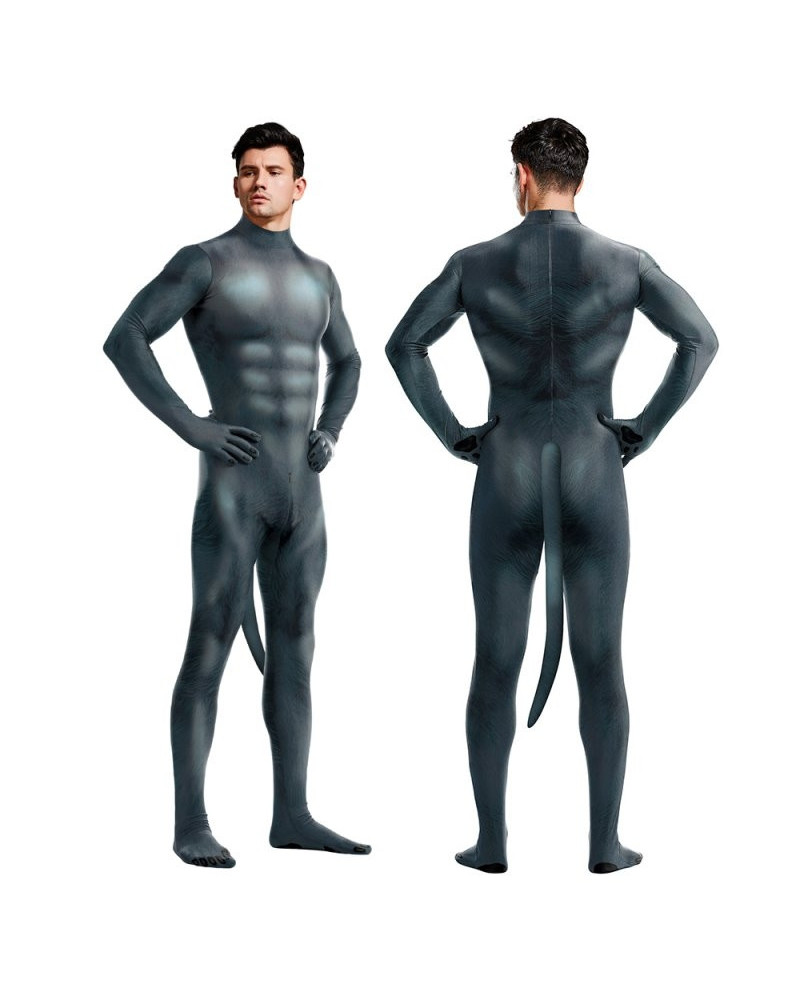 Combinaison Cosplay Dog Gris bleu  Couleur principale:Gris Couleur secondaire:Bleu