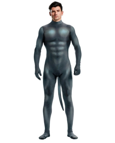 Combinaison Cosplay Dog Gris bleu  Couleur principale:Gris Couleur secondaire:Bleu