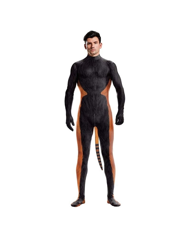 Combinaison Cosplay Panda Roux Raccoon Noir-Orange  Couleur principale:Noir Couleur secondaire:Orange