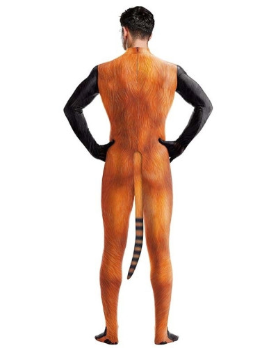 Combinaison Cosplay Panda Roux Raccoon Noir-Orange  Couleur principale:Noir Couleur secondaire:Orange