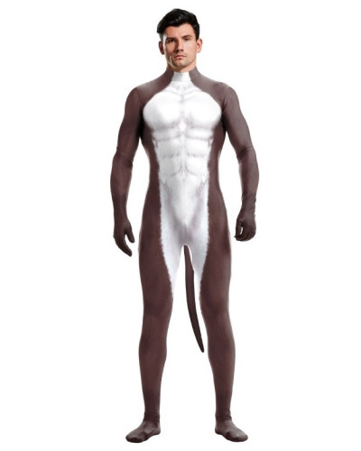 Combinaison Cosplay Âne Donkey Blanc-Marron  Couleur principale:Blanc Couleur secondaire:Marron