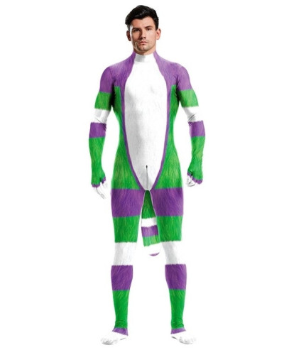 Combinaison Cosplay Cartoon Blanc-Vert-Violet  Couleur principale:Blanc Couleur secondaire:Vert