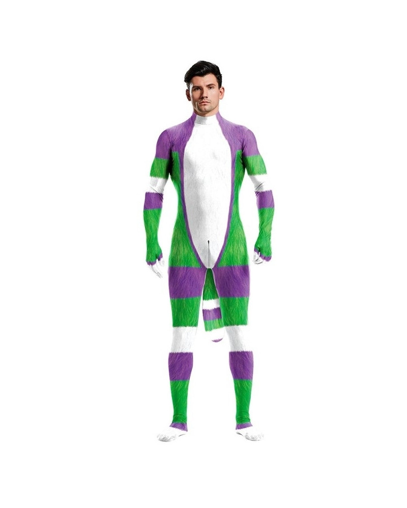 Combinaison Cosplay Cartoon Blanc-Vert-Violet  Couleur principale:Blanc Couleur secondaire:Vert