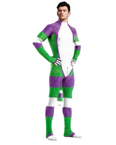 Combinaison Cosplay Cartoon Blanc-Vert-Violet  Couleur principale:Blanc Couleur secondaire:Vert