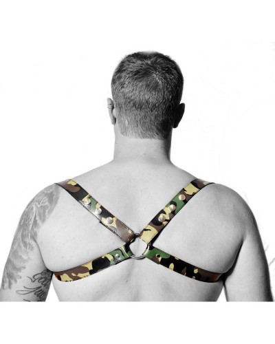 Harnais en cuir Camouflage - Acc. CHROME - CROSS - THE RED S/M 