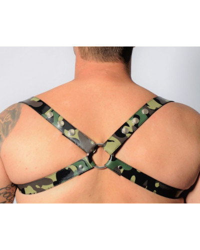 Harnais en cuir Camouflage - Acc. CHROME - CROSS - THE RED S/M 